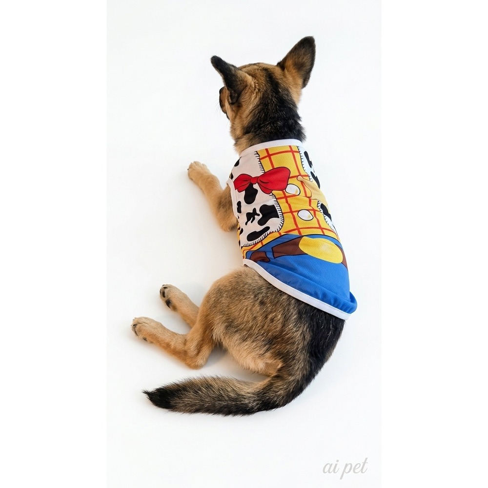 Toy‎ Story Woody Costume Dog Mesh Shirt Cowboy Sheriff Print Small